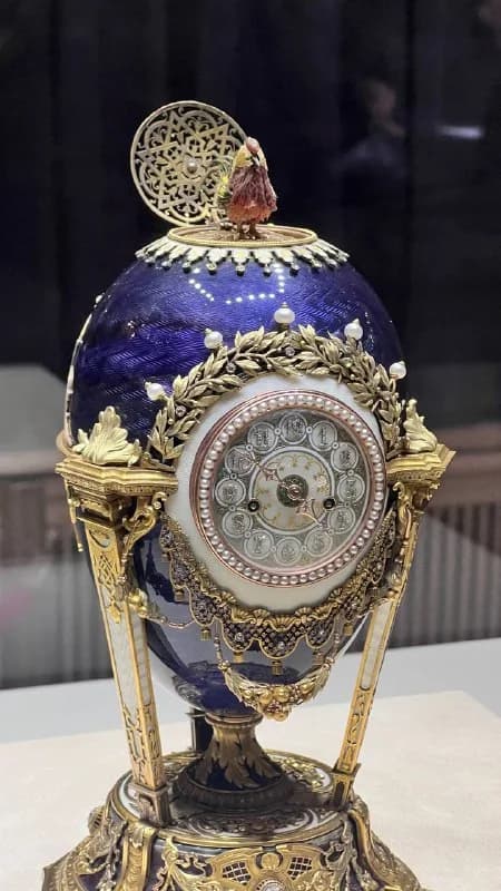 Decorated jewelled clock in the Faberge Museum